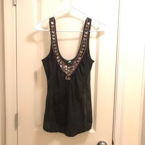 Free People beaded disc tank top black